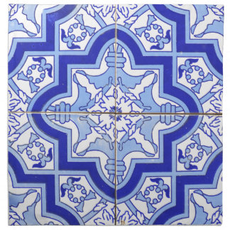 Portuguese Tile Blue and White Cloth Napkin