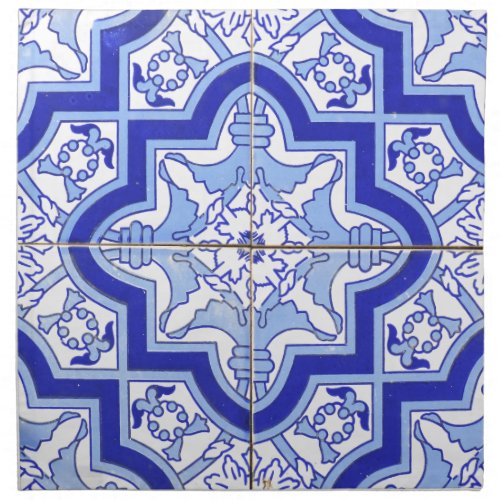 Portuguese Tile Blue and White Cloth Napkin