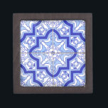 Portuguese Tile Blue and White Keepsake Box<br><div class="desc">An authentic Portuguese tile of blue and white for a timeless and classy design</div>