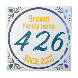 Portuguese tile door number