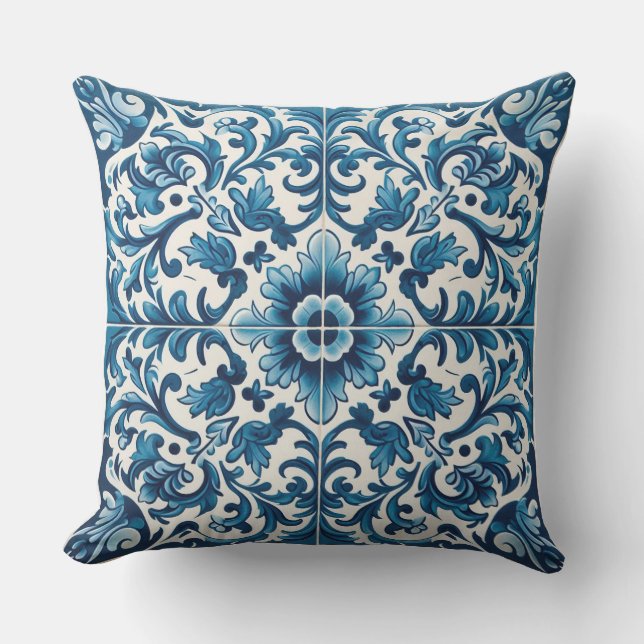 Portuguese tile outdoor pillow (Front)