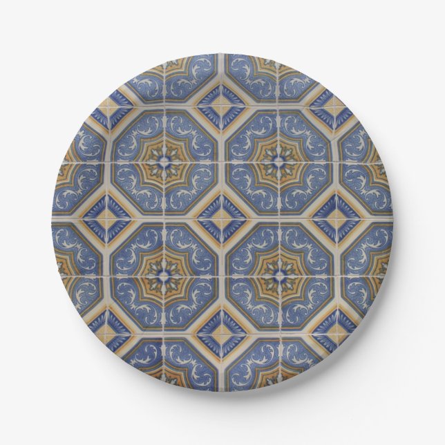 Portuguese tile paper plates (Front)