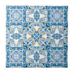 Portuguese Tile Pattern<br><div class="desc">Seamless pattern illustration in blue yellow and orange - like Portuguese tiles © and ® Bigstock® - All Rights Reserved.</div>