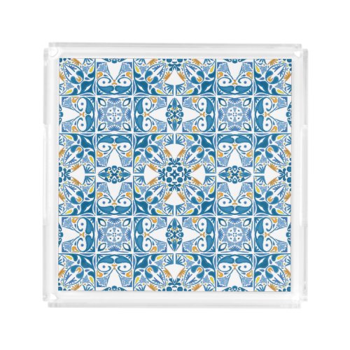 Portuguese Tile Pattern Acrylic Tray