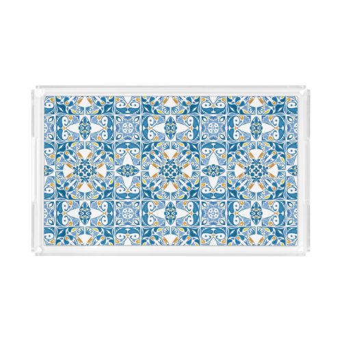 Portuguese Tile Pattern Acrylic Tray