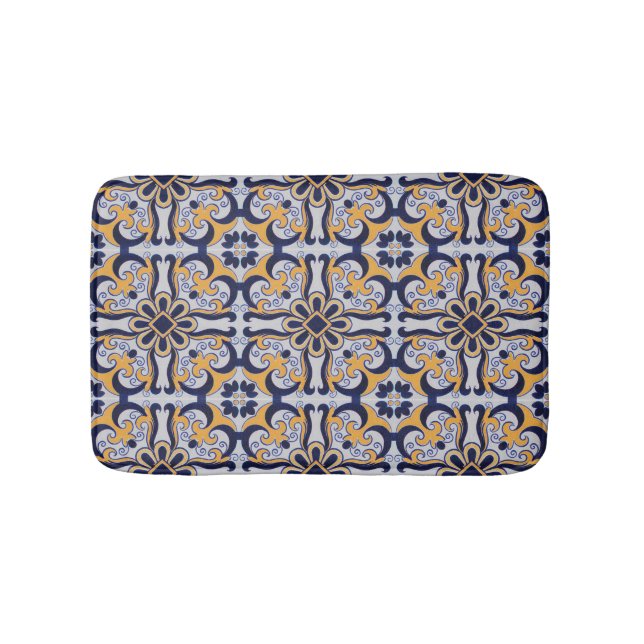 Portuguese tile pattern bathroom mat (Front)