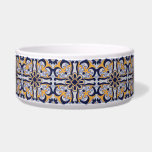 Portuguese tile pattern bowl<br><div class="desc">Portuguese tile pattern design with blue,  white and yellow floral decoration</div>