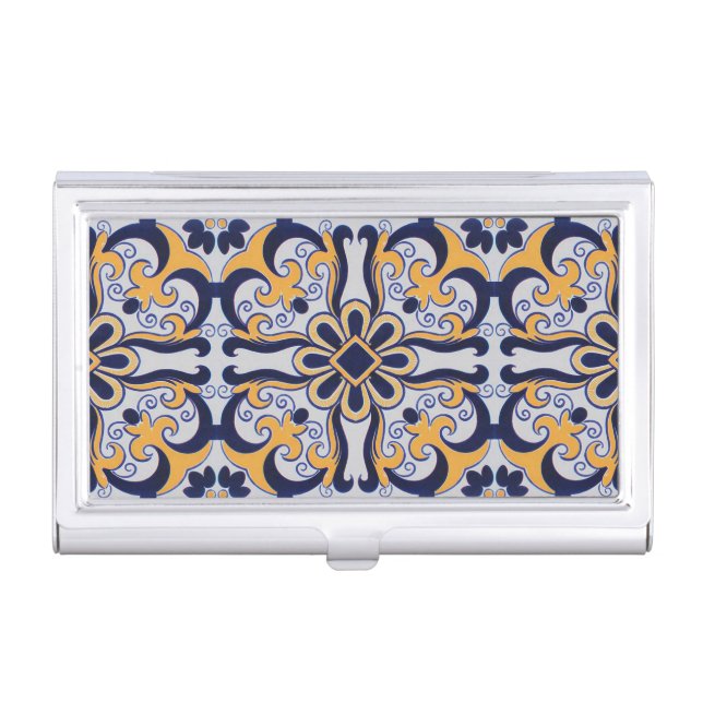 Portuguese tile pattern case for business cards (Front)