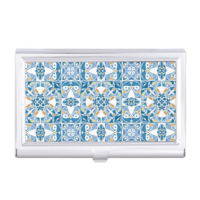 Portuguese Tile Pattern Case For Business Cards (Front)