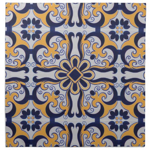 Portuguese tile pattern cloth napkin