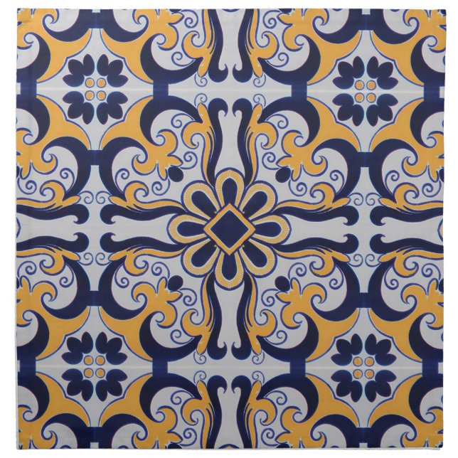 Portuguese tile pattern cloth napkin (Front)
