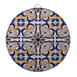 Portuguese tile pattern dart board