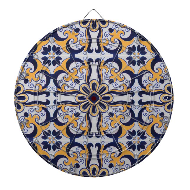 Portuguese tile pattern dart board (Front)