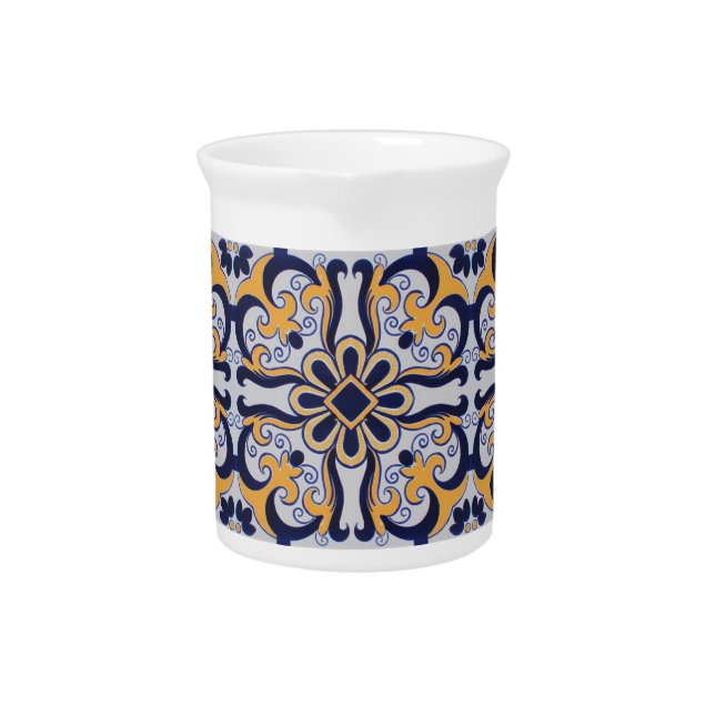 Portuguese tile pattern drink pitcher (Front)