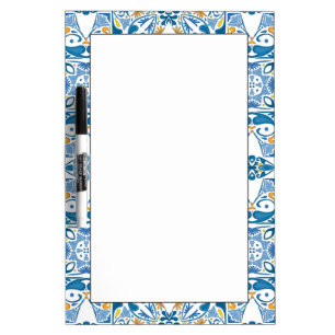 Portuguese Tile Pattern Dry Erase Board
