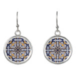 Portuguese Tile Pattern Earrings at Zazzle