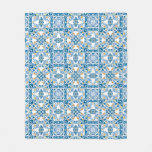 Portuguese Tile Pattern Fleece Blanket