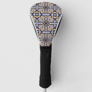 Portuguese tile pattern golf head cover