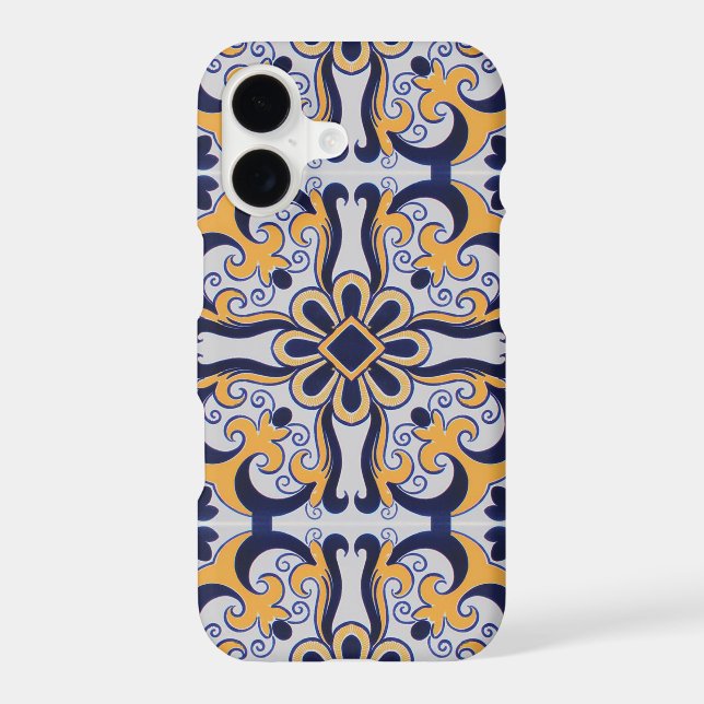 Portuguese tile pattern iphone case (Back)