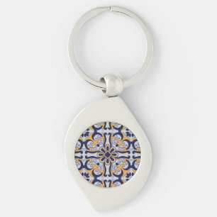 Portuguese tile pattern keychain