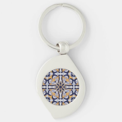 Portuguese tile pattern keychain