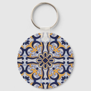 Portuguese tile pattern keychain