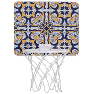 Portuguese tile pattern mini basketball hoop