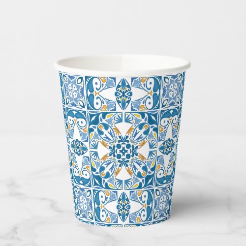 Portuguese Tile Pattern Paper Cups