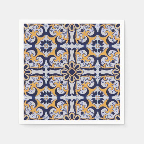 Portuguese tile pattern paper napkins