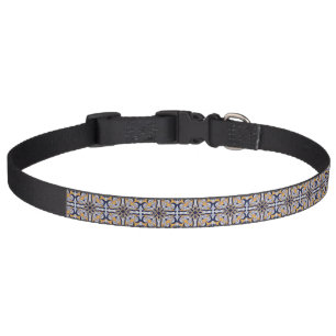 Portuguese tile pattern pet collar
