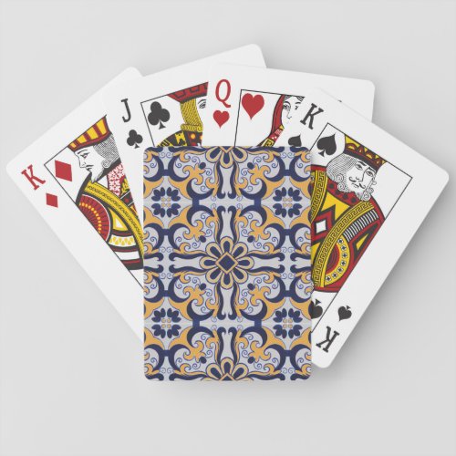 Portuguese tile pattern playing cards