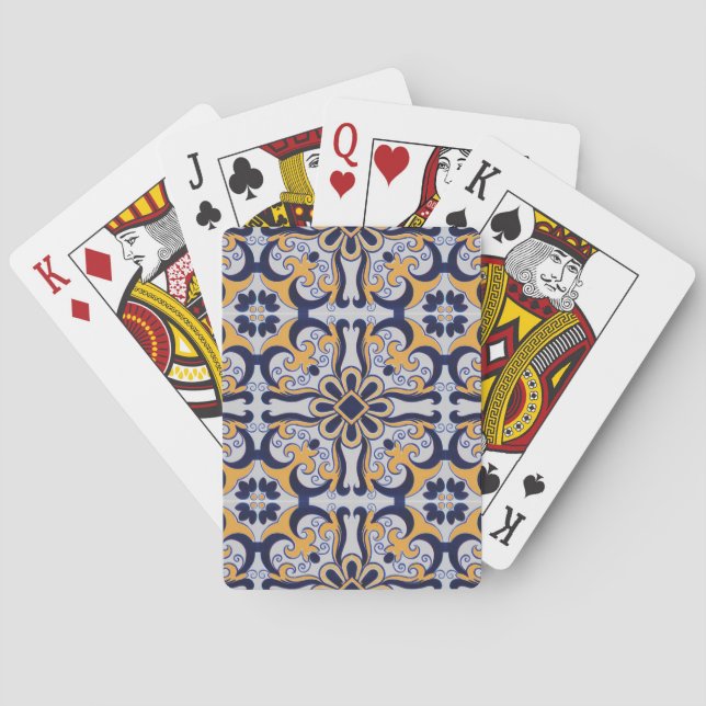 Portuguese tile pattern poker cards (Back)