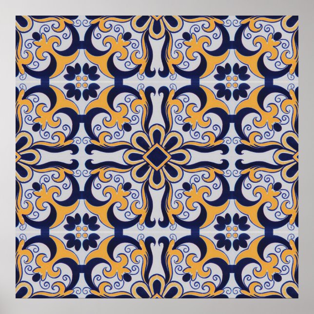 Portuguese tile pattern poster (Front)