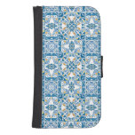 Portuguese Tile Pattern Galaxy S4 Wallet Case
