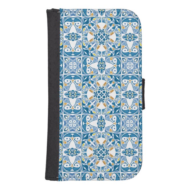 Portuguese Tile Pattern Samsung Galaxy Wallet Case (Front)