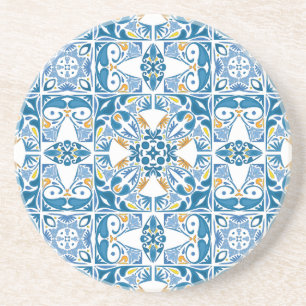 Portuguese Tile Pattern Sandstone Coaster