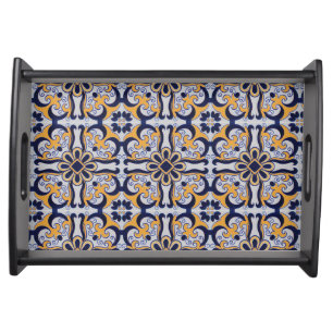 Portuguese tile pattern serving tray