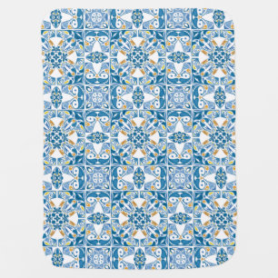 Portuguese Tile Pattern Swaddle Blanket
