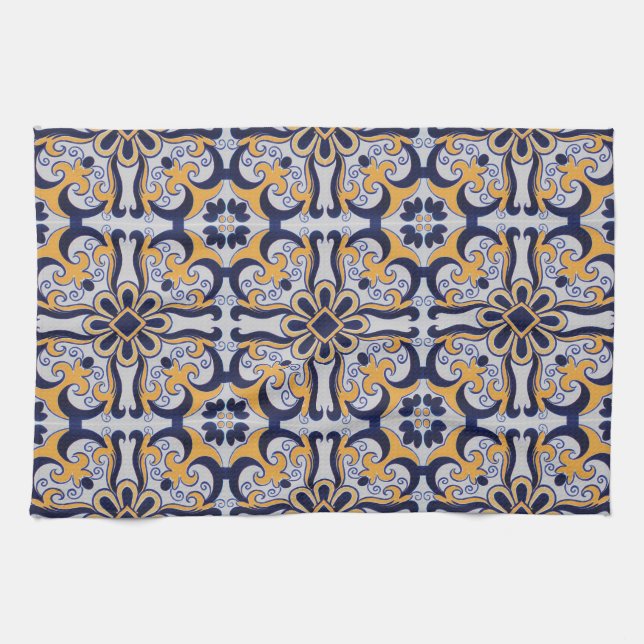 Portuguese tile pattern towel (Horizontal)