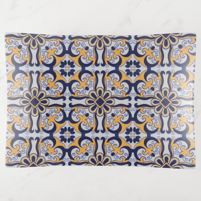 Portuguese tile pattern trinket tray (Front)