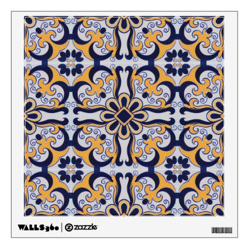 Portuguese tile pattern wall sticker