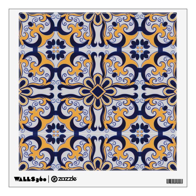 Portuguese tile pattern wall sticker (Front)