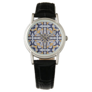 Portuguese tile pattern watch