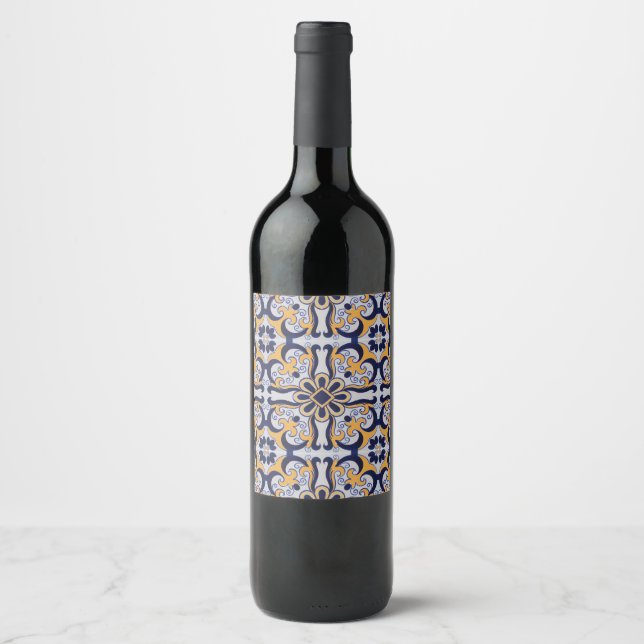 Portuguese tile pattern wine label (Front)