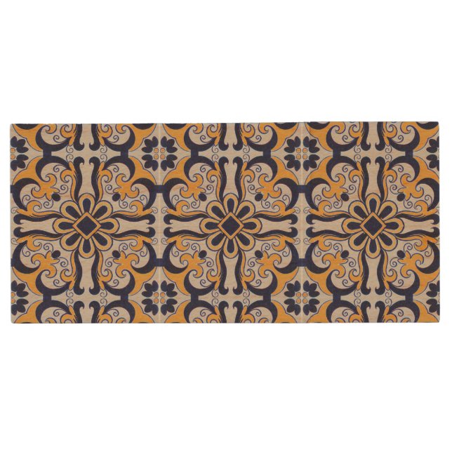 Portuguese tile pattern wood USB flash drive (Front)