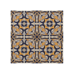 Portuguese tile pattern wood wall decor