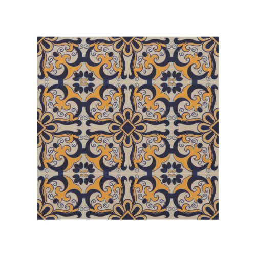 Portuguese tile pattern wood wall decor