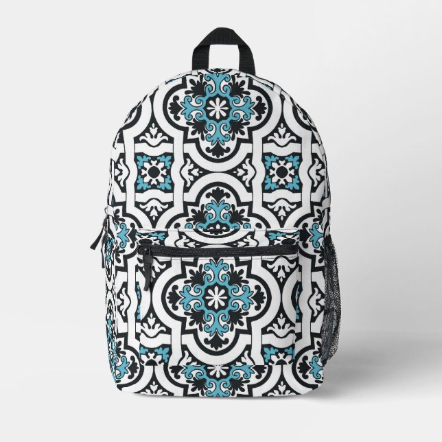 Portuguese tile printed backpack (Front)