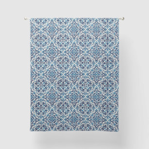 Portuguese tile sheer curtains