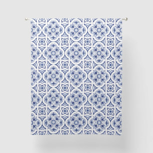 Portuguese tile sheer curtains